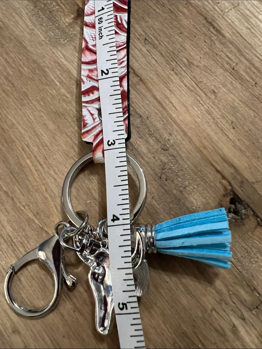 3/$18 Stylish Turquoise Tassel & Silver Charm Keychain Lot 2198